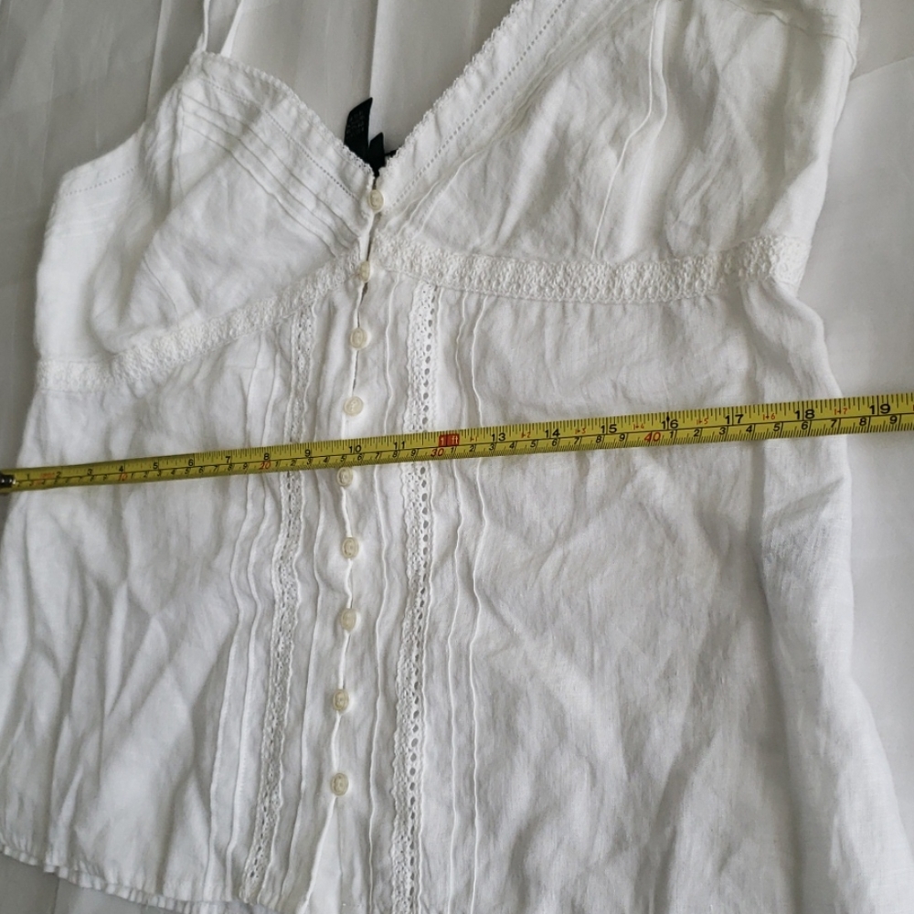 Ralph Lauren NEW Linen Lace Cami Top Button Front - Picture 5 of 13